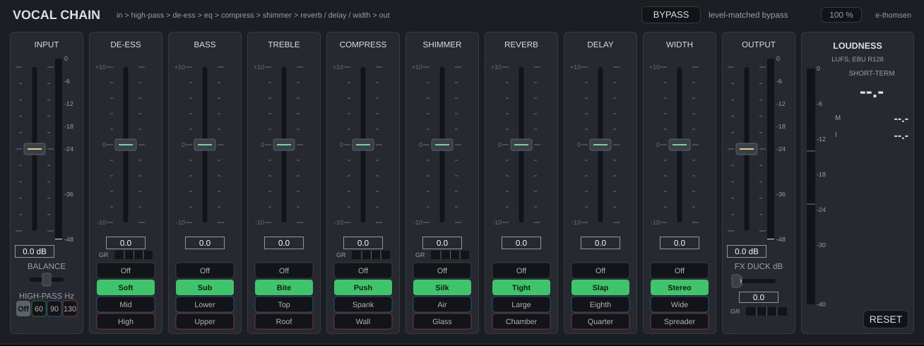 Vocal Chain plugin window